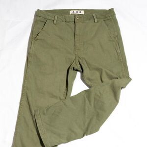 AMO Olive Green Easy Trouser Surplus Crop Pants Utility Casual Size 27